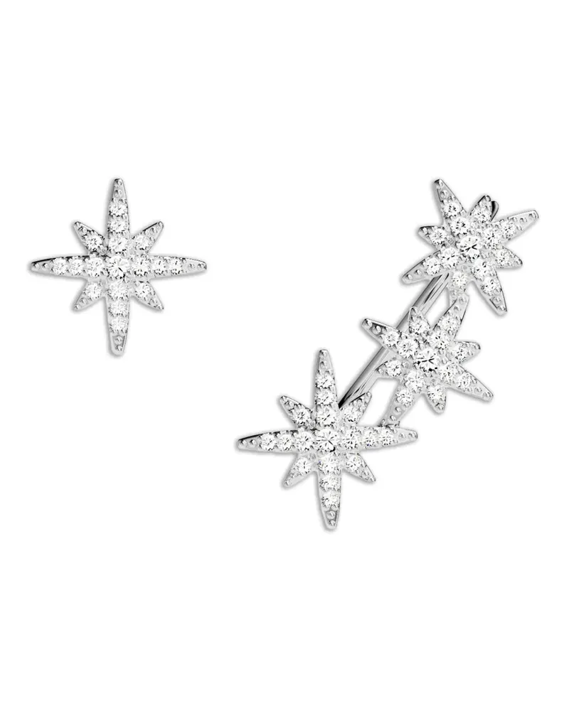 APM Monaco Triple Météorites asymmetric earrings - Silber Silber