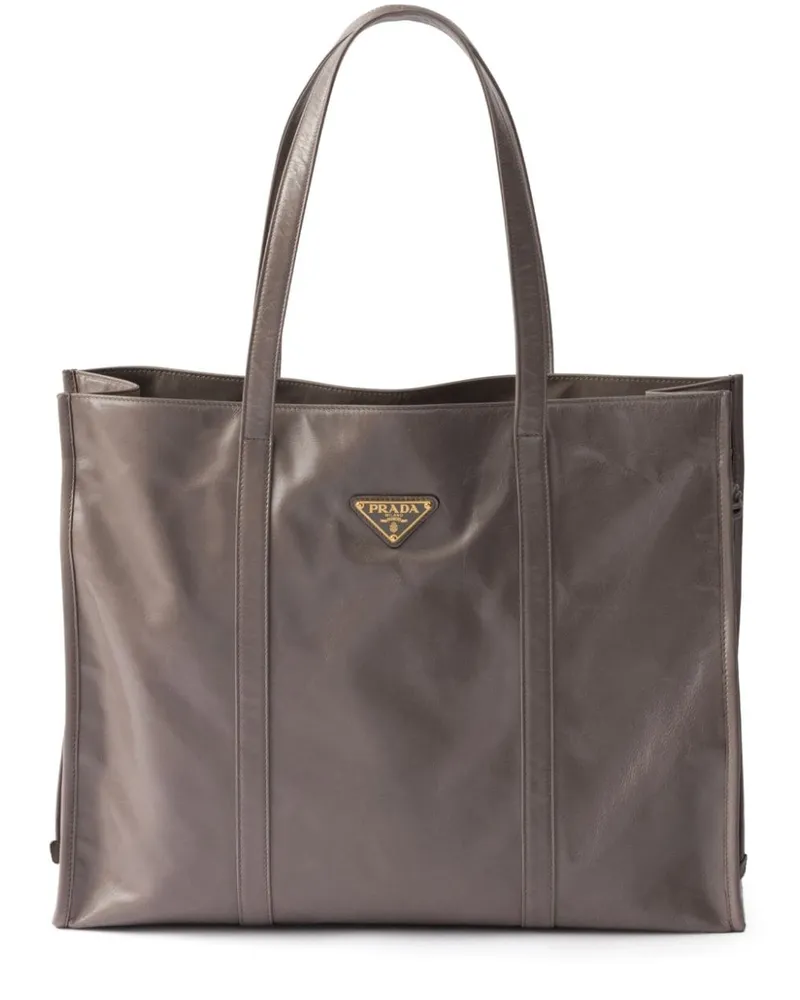 Prada Handtasche aus Leder - Grau Grau