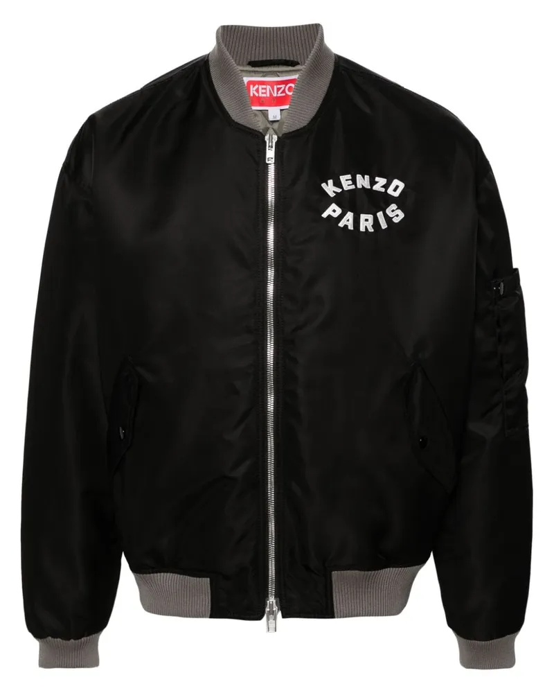 Kenzo Lucky Tiger Bomberjacke mit Stickerei - Schwarz Schwarz