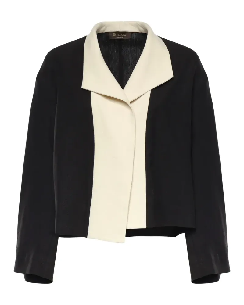 Loro Piana contrast-panel notched-lapel jacket - Schwarz Schwarz