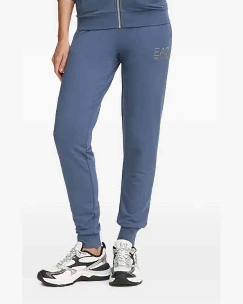 EA7 logo-print track pants - Blau Blau