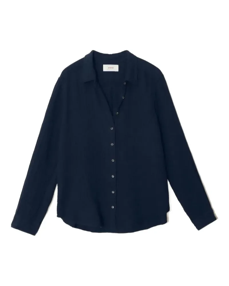 Xírena crinkled long-sleeve shirt - Blau Blau
