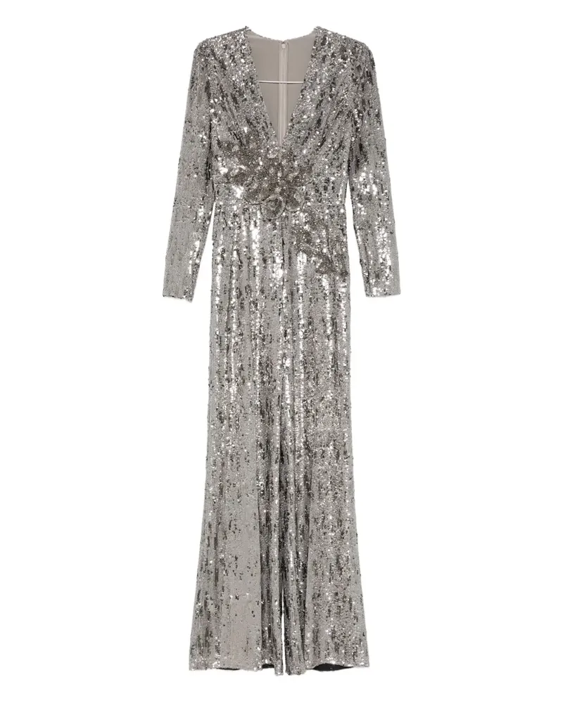 Elie Saab Jumpsuit mit Pailletten - Grau Grau