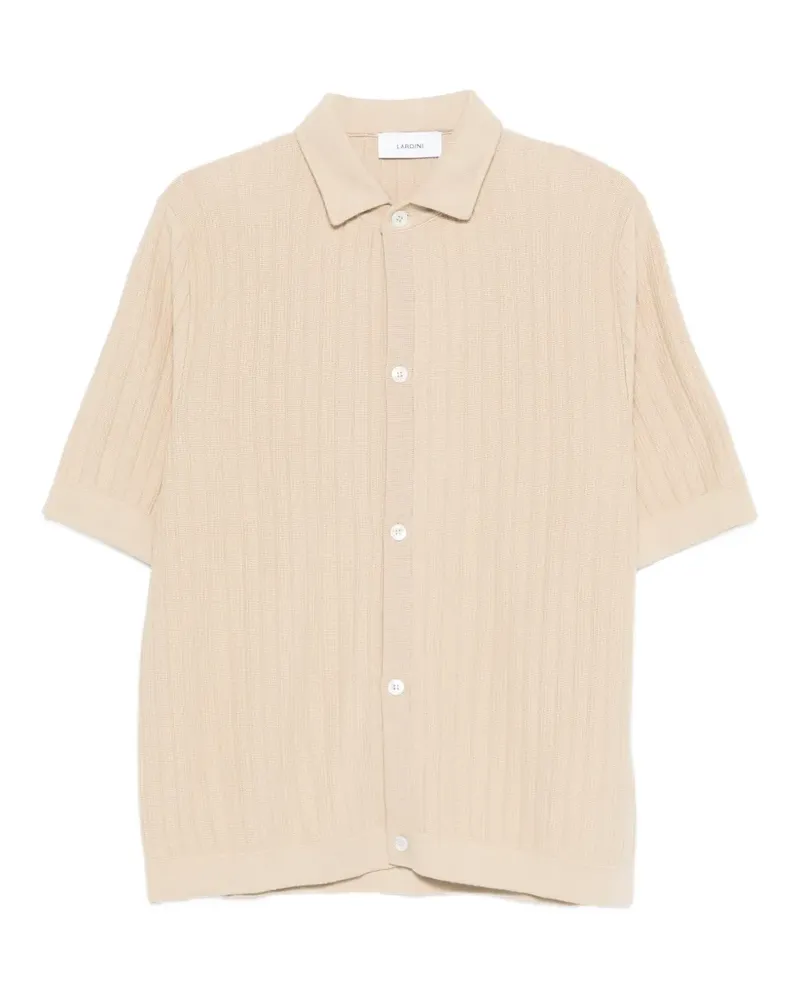 LARDINI Geripptes Hemd - Nude Nude