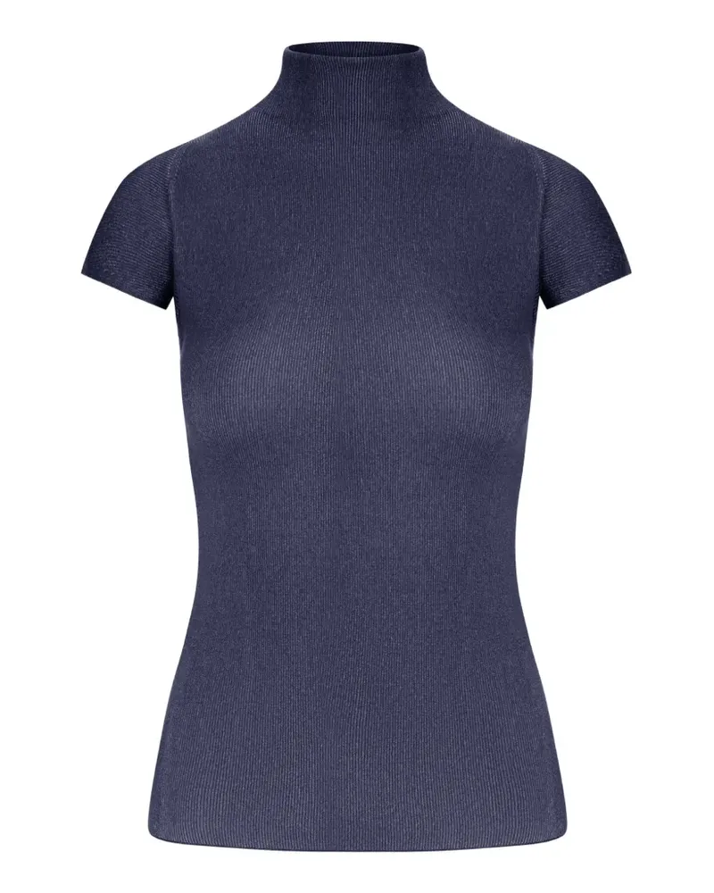 Giorgio Armani Gerippter Strickpullover - Blau Blau