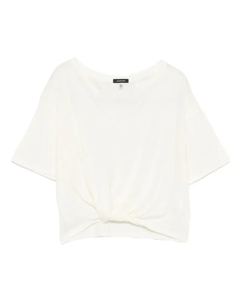 R13 knot V-neck T-shirt - Nude Nude