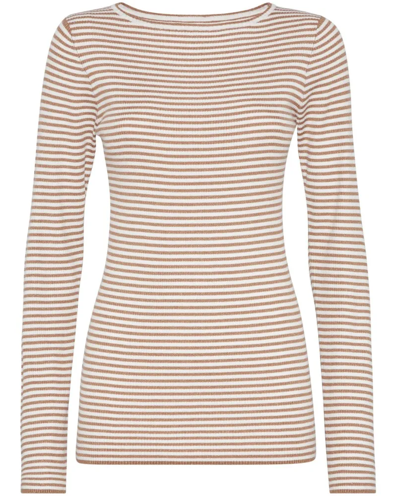 Brunello Cucinelli Gestreifter Pullover - Nude Nude