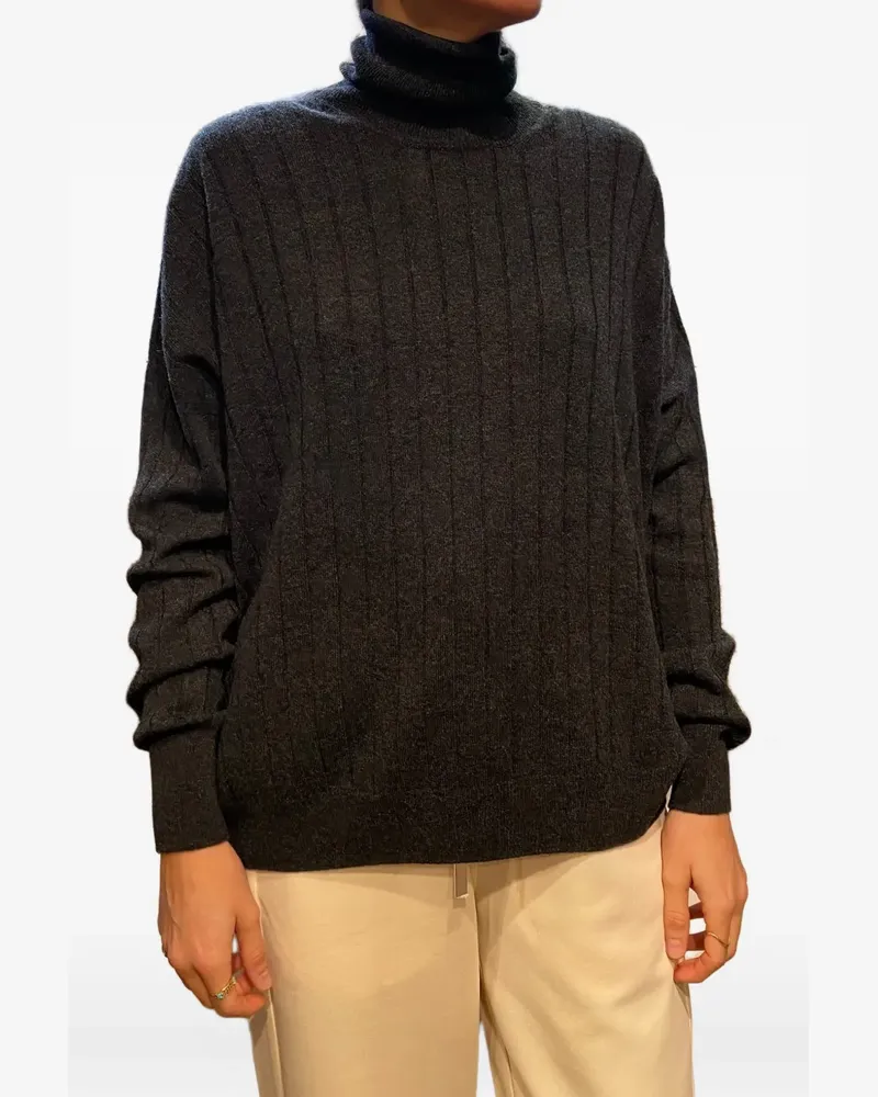 Gran Sasso Gerippter Rollkragenpullover - Grau Grau