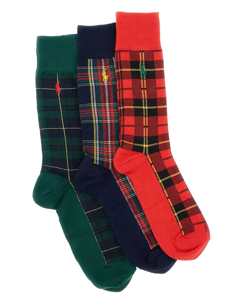 Ralph Lauren Socken mit Schottenkaro (3er-Set) - Schwarz Schwarz
