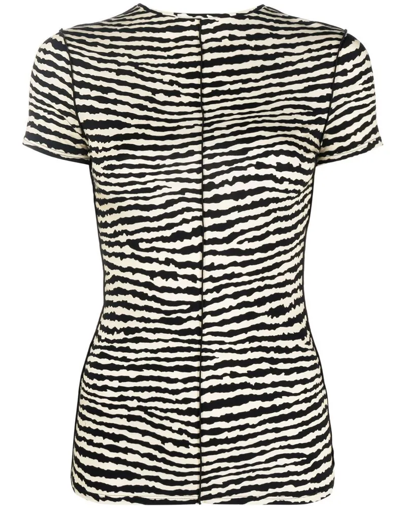 Proenza Schouler T-Shirt mit Zebra-Print - Schwarz Schwarz