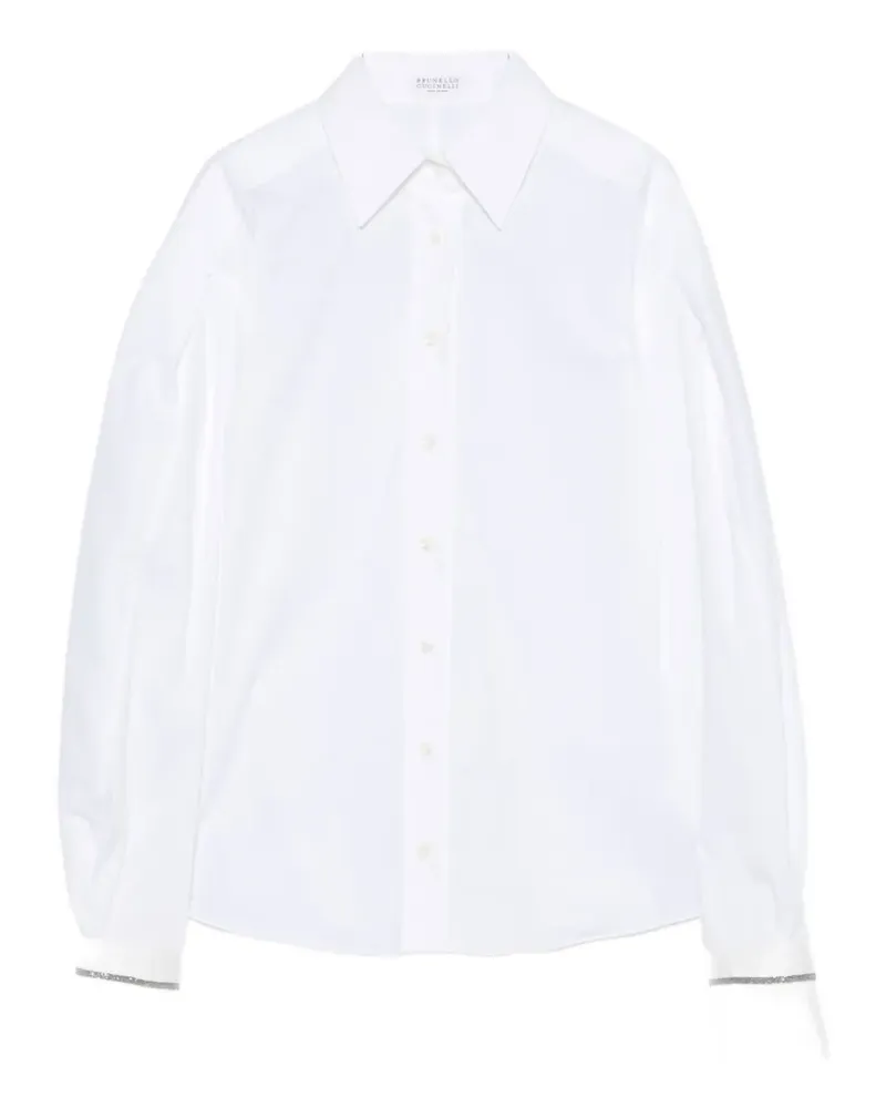 Brunello Cucinelli puff-sleeve button-down shirt - Weiß Weiß