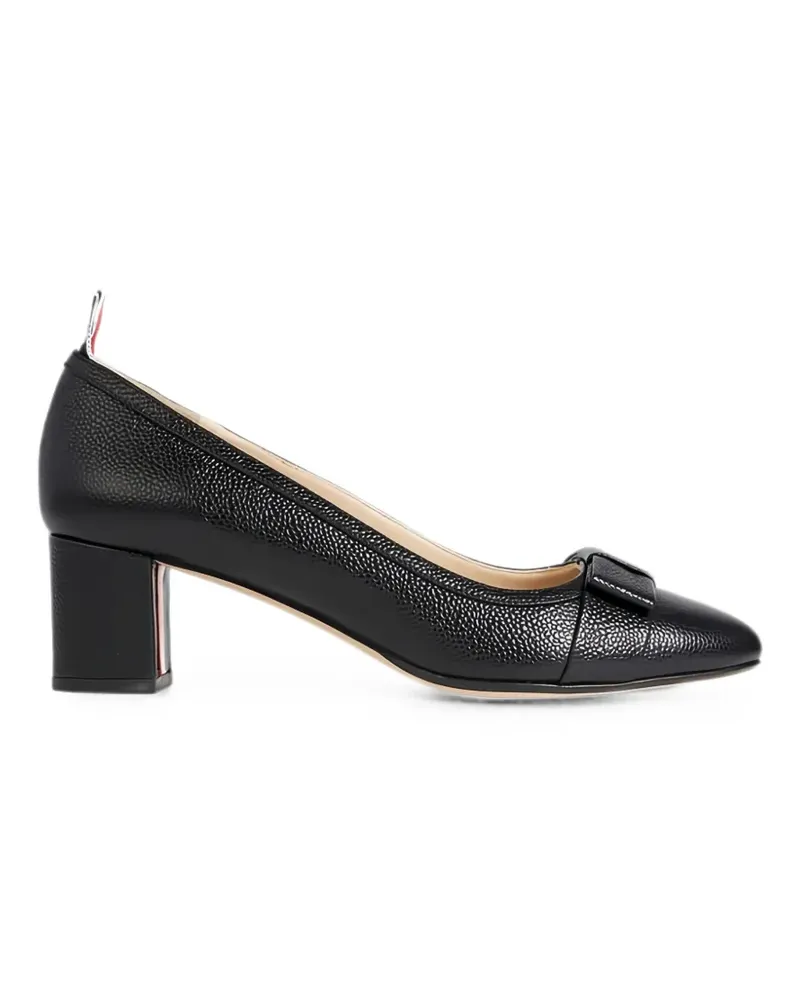 Thom Browne bow-detailed pebbled-leather pumps - Schwarz Schwarz