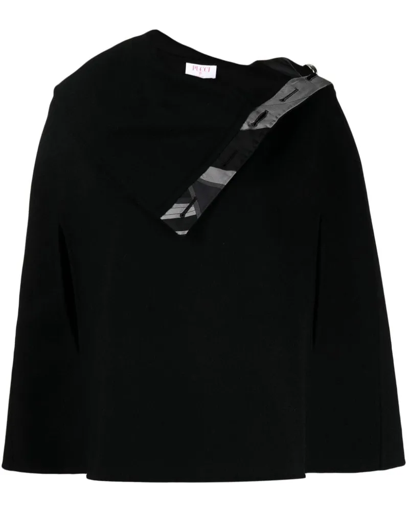 Emilio Pucci Gestrickter Poncho - Schwarz Schwarz