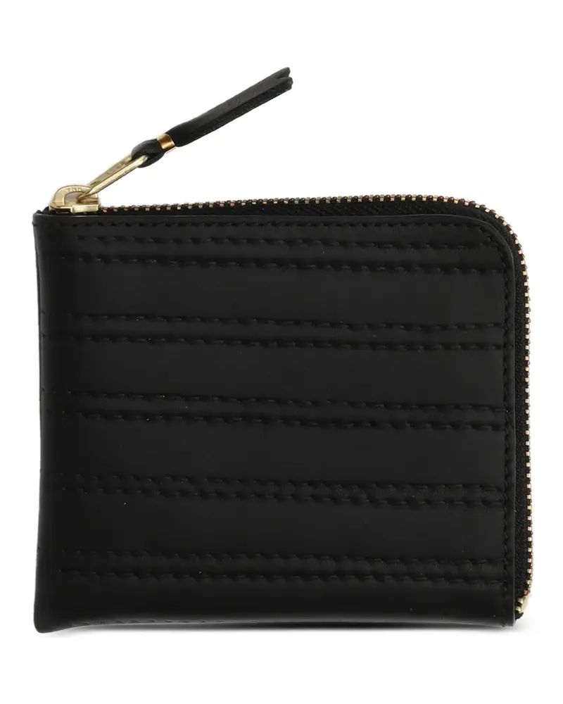 Comme des Garçons Portemonnaie mit Ziernähten - Schwarz Schwarz