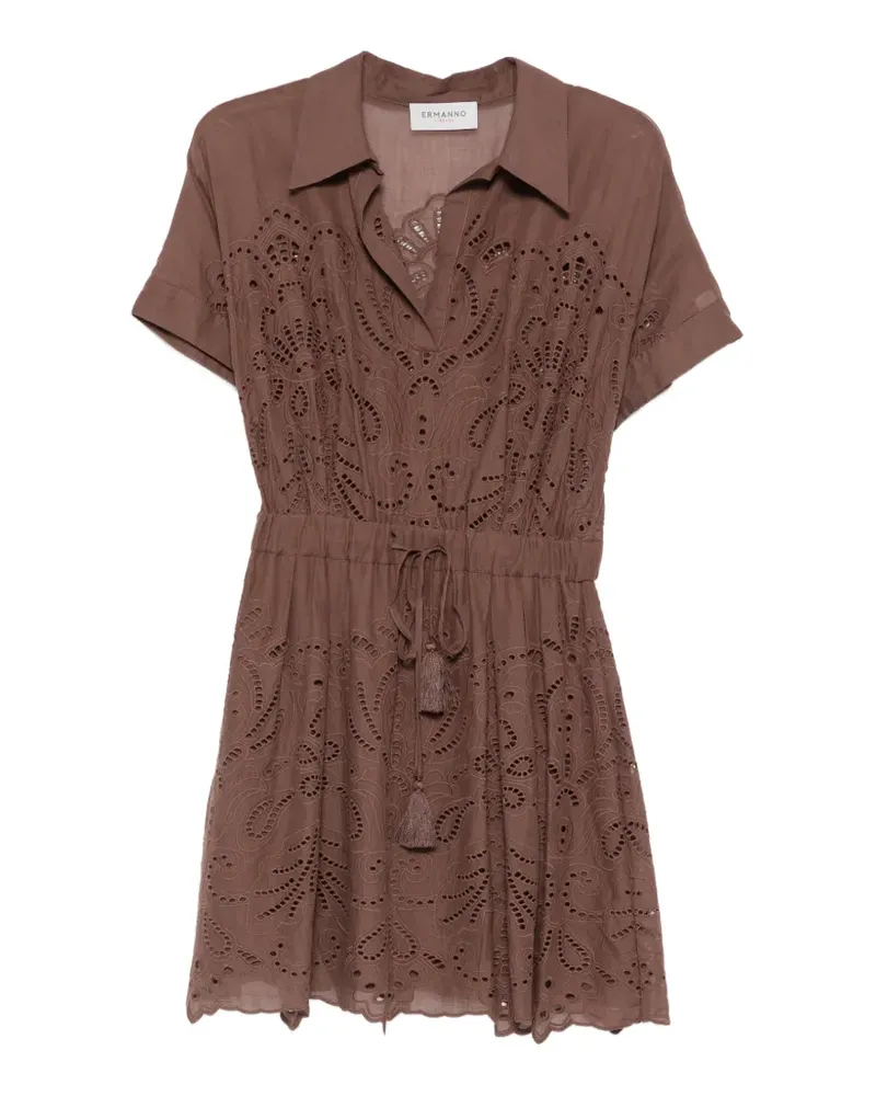 Ermanno Scervino broderie-anglaise mini dress - Braun Braun