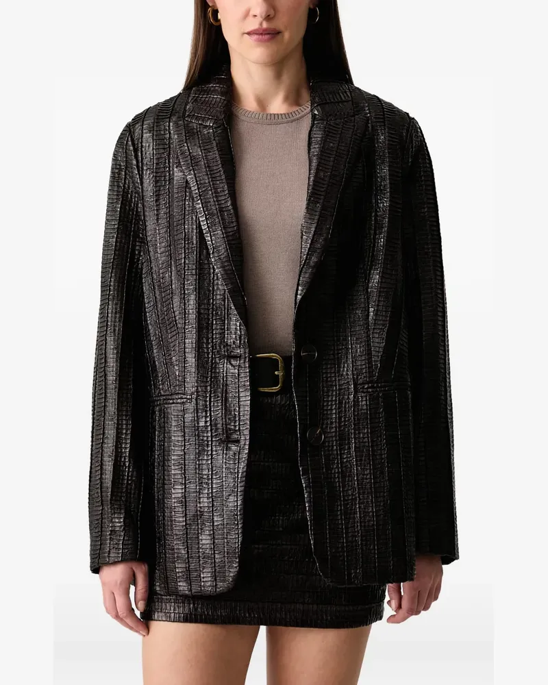 Silvian Heach crinkled-finish notched-lapel blazer - Braun Braun