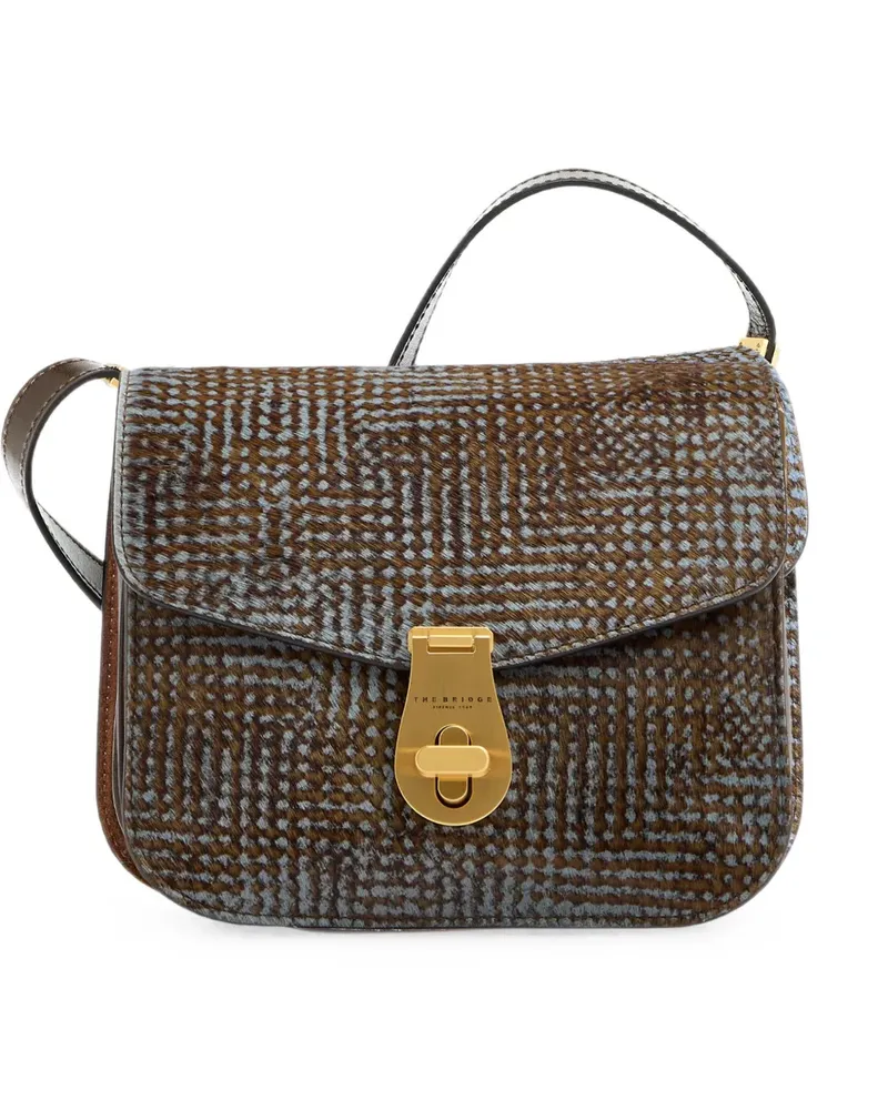 The Bridge Mia animal-pattern leather shoulder bag - Braun Braun