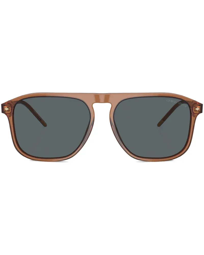 Giorgio Armani Sonnenbrille mit Oversized-Gestell - Braun Braun
