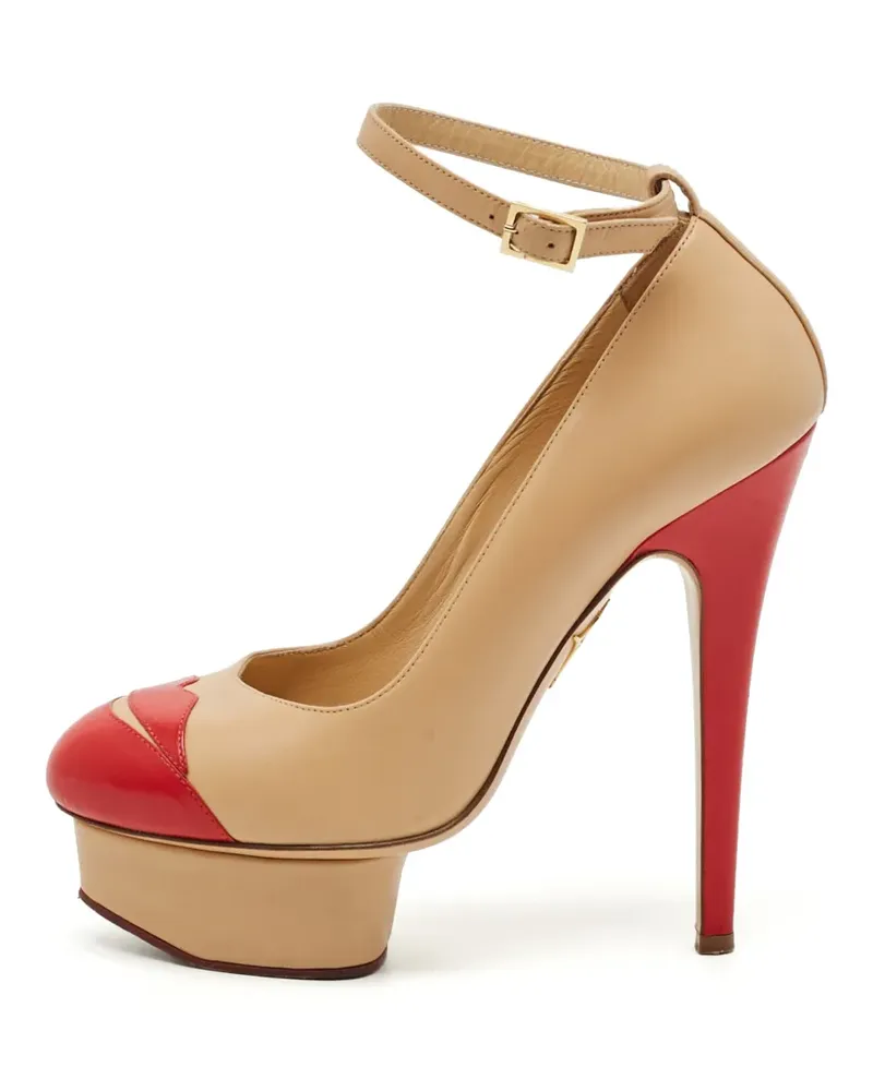 Charlotte Olympia Kiss Me Dolores! Pumps mit Lippendetail - Nude Nude
