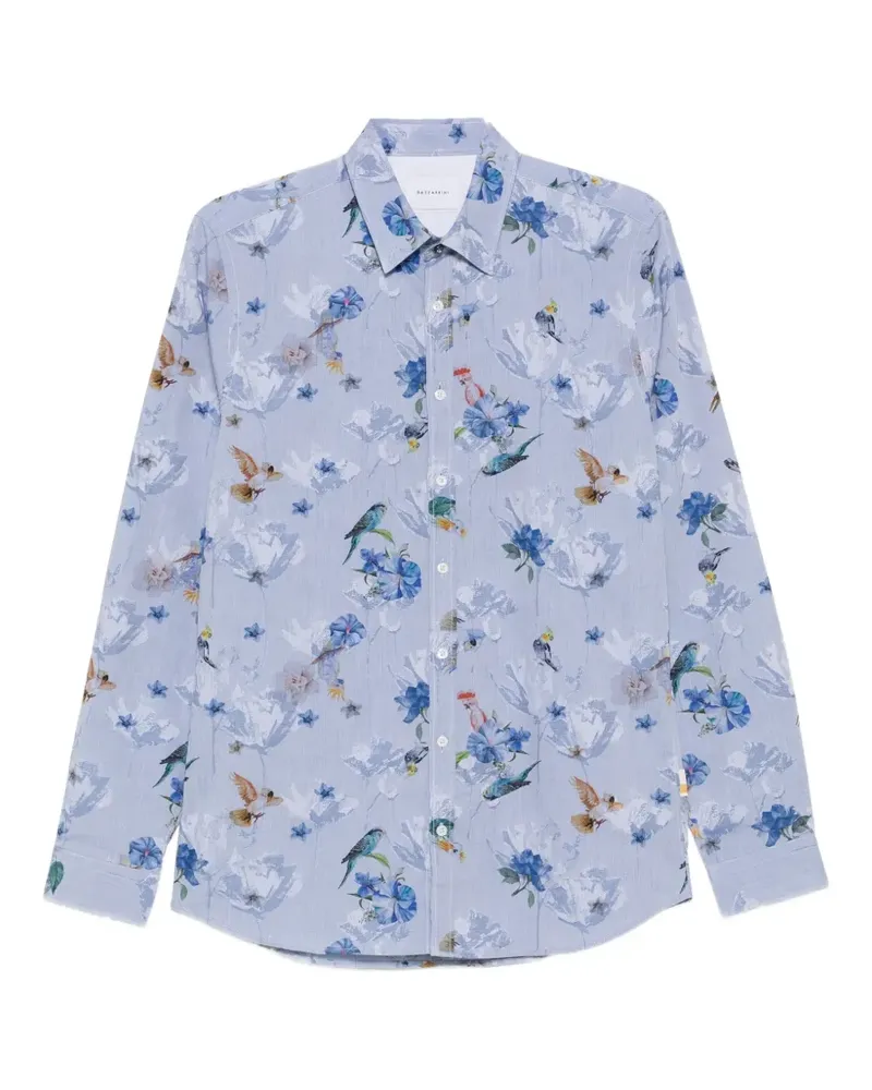 Gazzarrini floral-print bird-motif shirt - Blau Blau