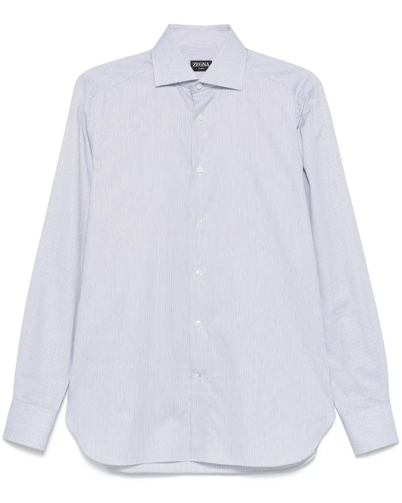 Ermenegildo Zegna Gestreiftes Hemd - Weiß Weiß