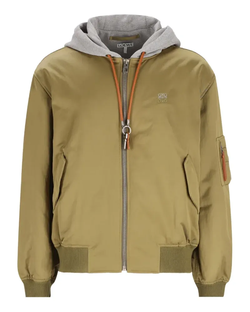Loewe hooded bomber jacket - Grün Grün