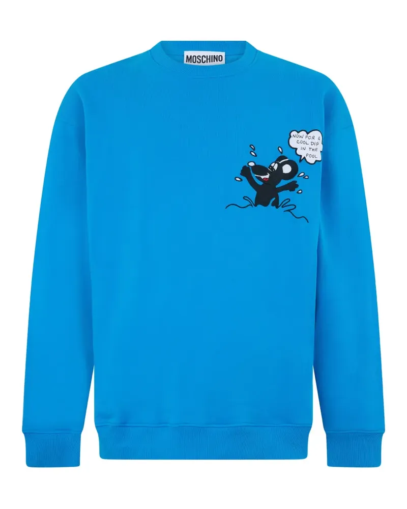 Moschino logo-print sweatshirt - Blau Blau