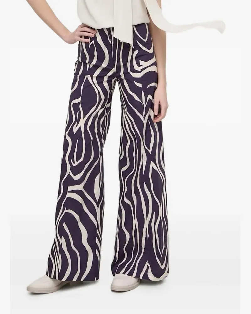Liviana Conti Kalhoty Hose mit Wellen-Print - Violett Violett