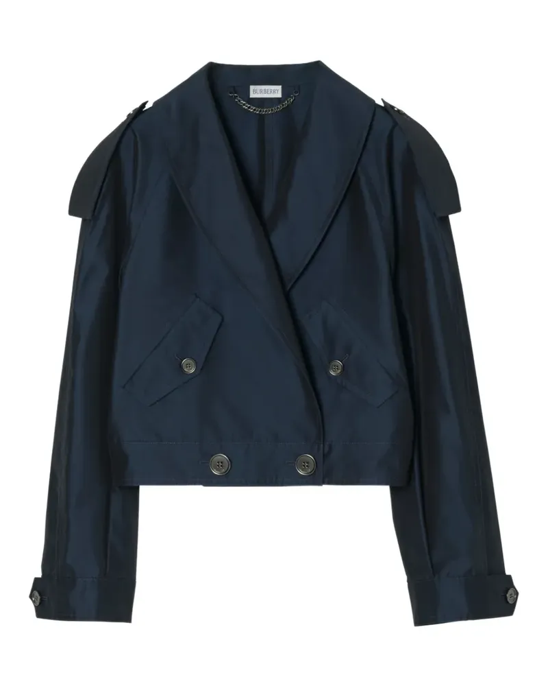 Burberry cropped silk Withington jacket - Blau Blau