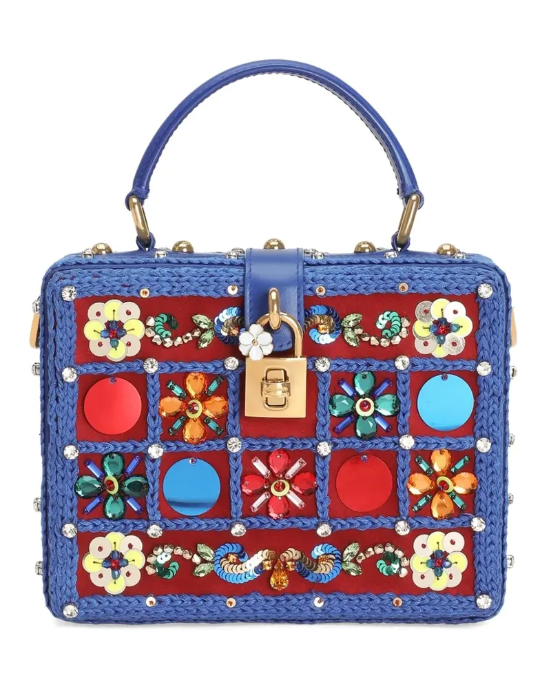 Dolce & Gabbana Dolce Box handbag with embroidery - Blau Blau
