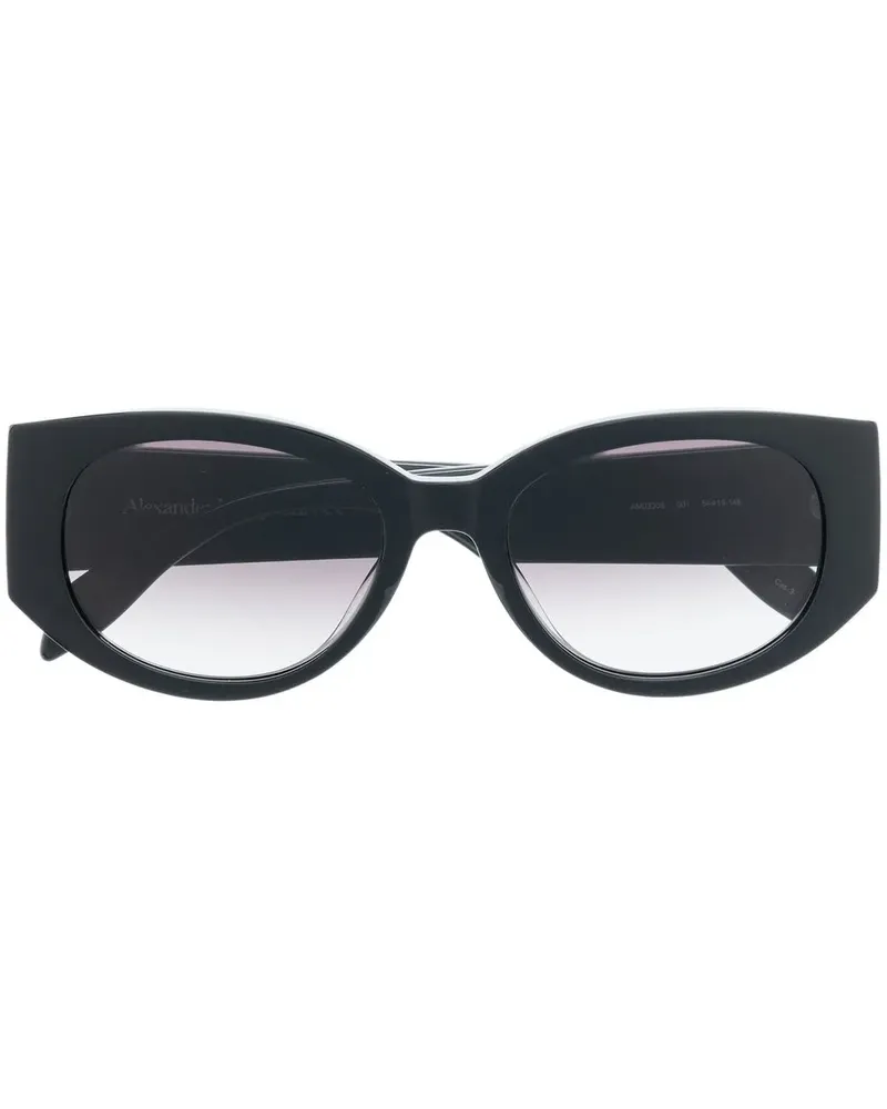 Alexander McQueen Sonnenbrille mit Graffiti-Logo - Schwarz Schwarz
