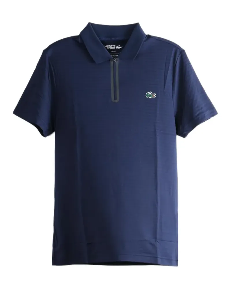 Lacoste logo-patch zip-fastening polo shirt - Blau Blau