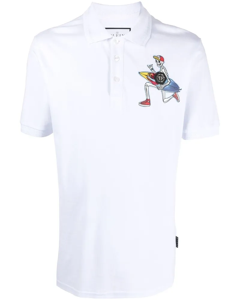 Philipp Plein Poloshirt mit grafischem Print - Weiß Weiß