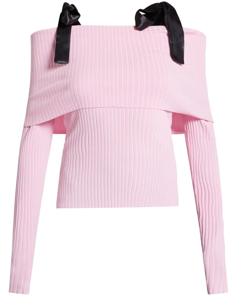 ROTATE Birger Christensen Schulterfreier Pullover - Rosa Rosa