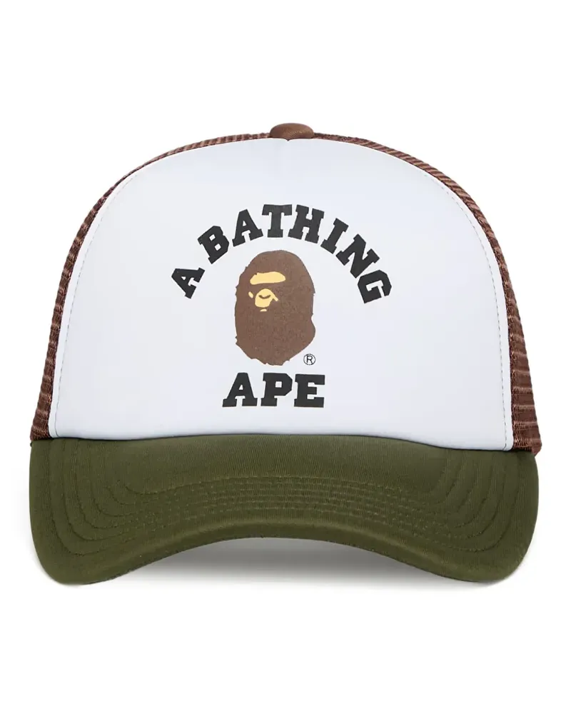 BAPE College Baseballkappe aus Mesh mit Logo - Braun Braun