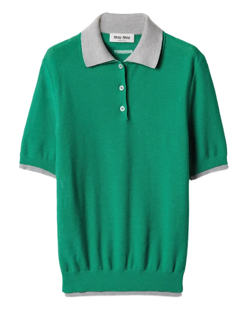 Miu Miu Klassisches Poloshirt - Grün Grün