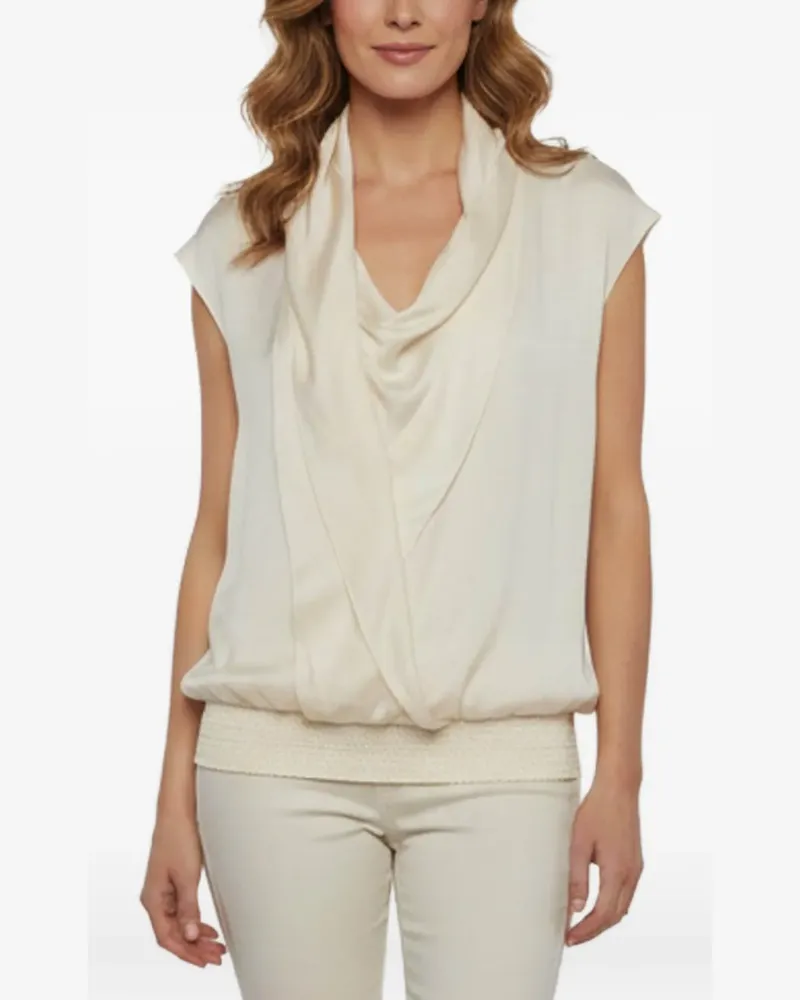 Max Mara ruffle-detail sleeveless blouse - Nude Nude