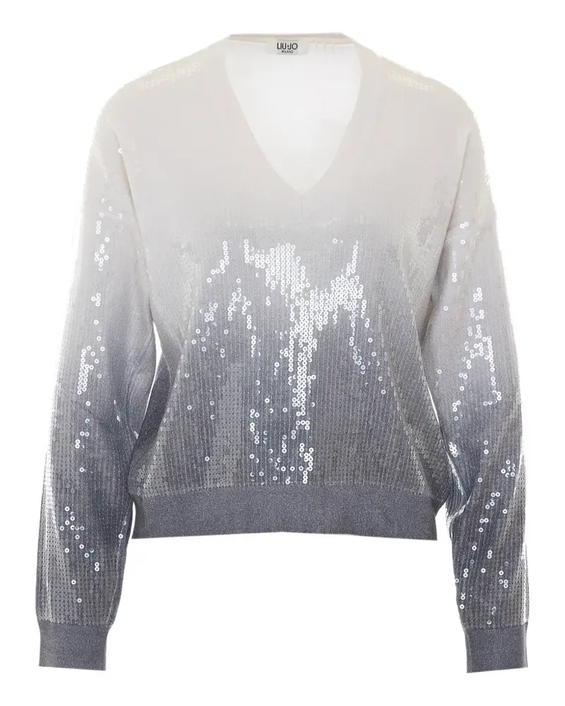 Liu Jo dégradé-effect sweater with sequins - Grau Grau