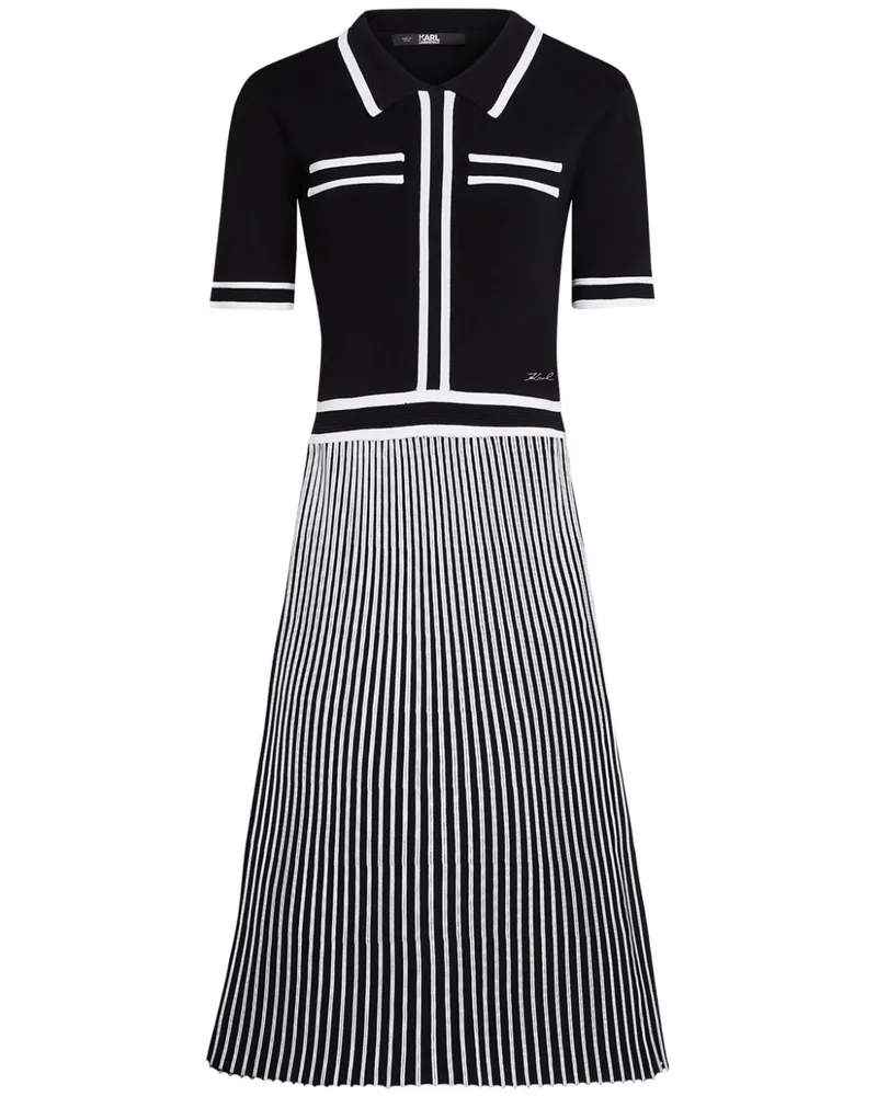 Karl Lagerfeld Plissiertes Strickkleid - Schwarz Schwarz