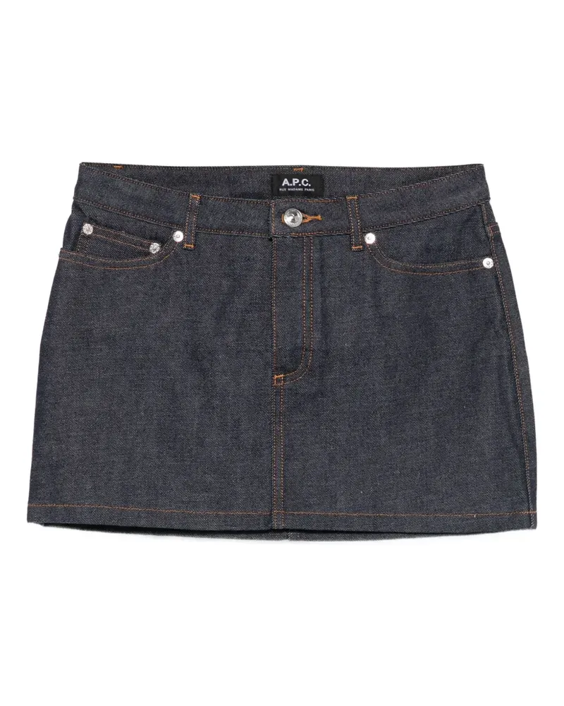 A.P.C. Minirock mit Ziernähten - Blau Blau
