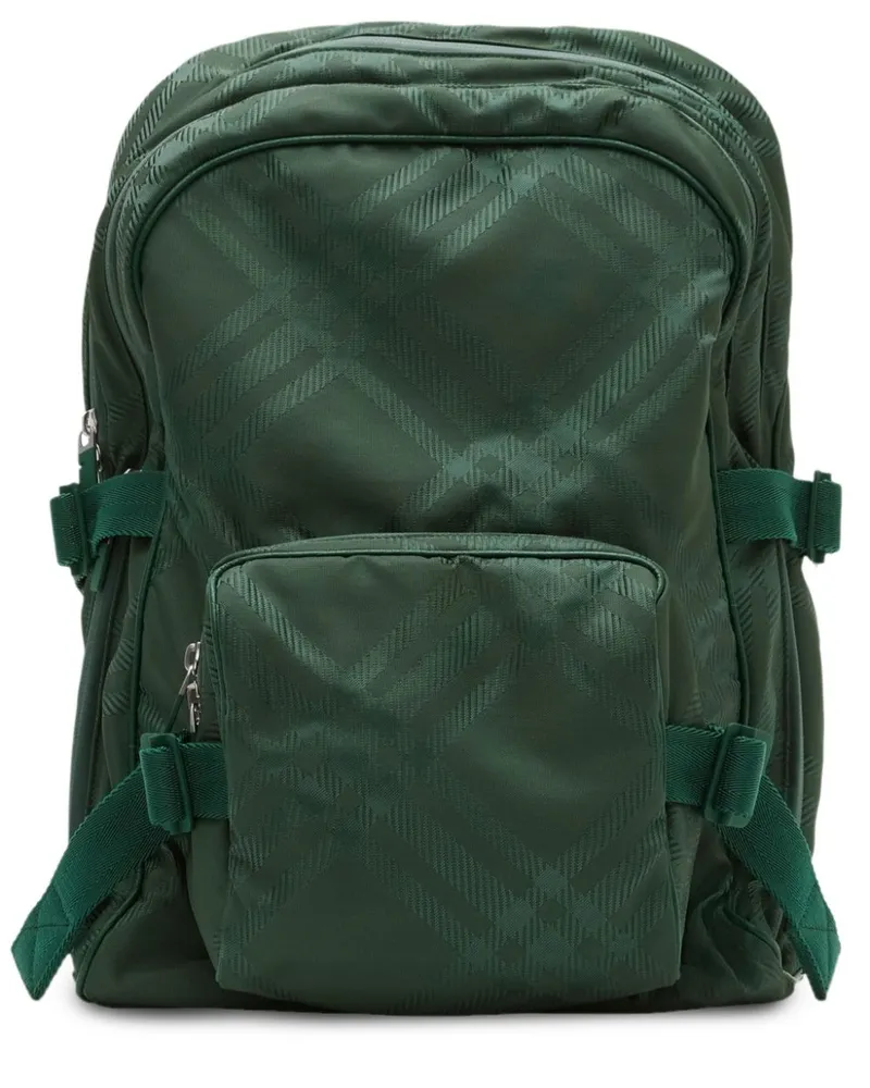 Burberry Rucksack mit Jacquard-Check GrüN