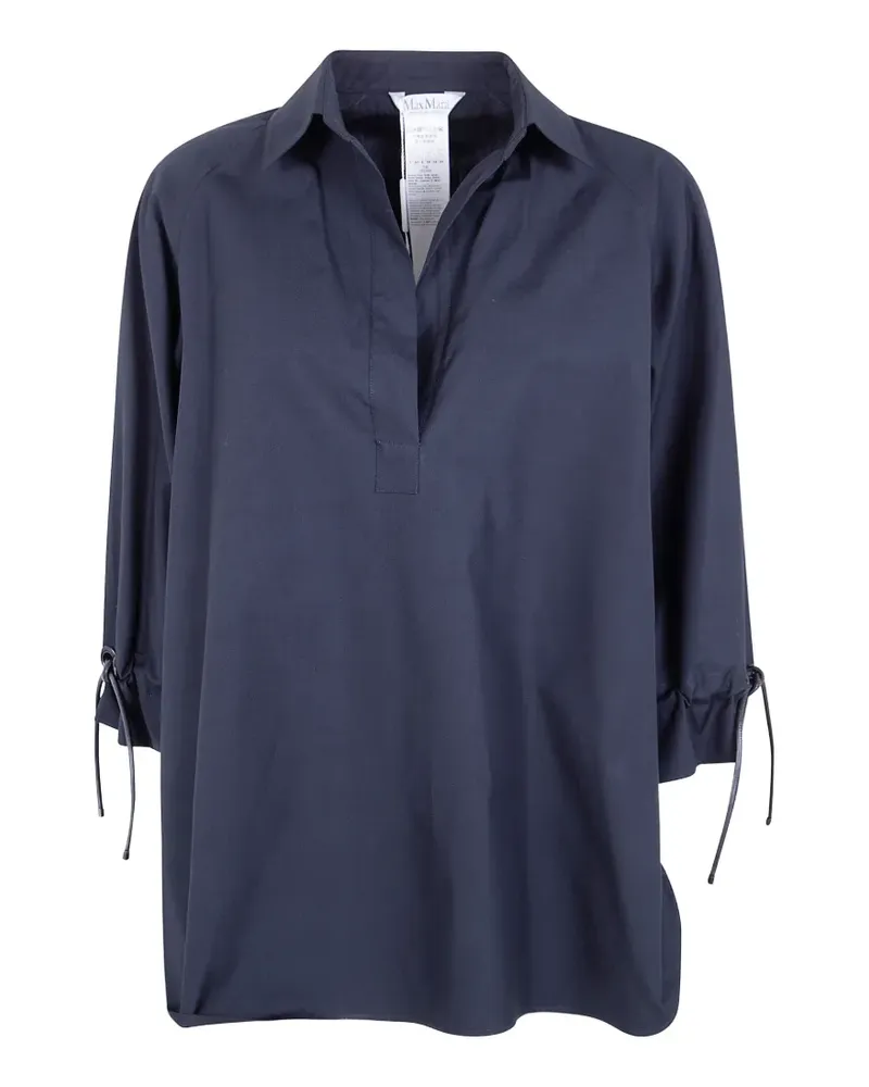 Max Mara Popover-Hemd mit Kordelzug - Blau Blau