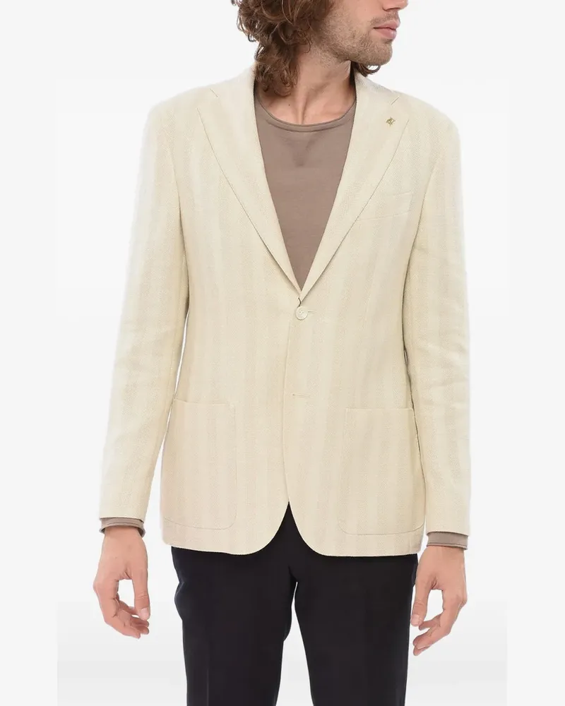 Corneliani striped single-breasted blazer - Nude Nude