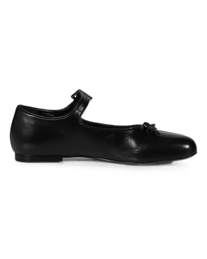 Sandy Liang Paw buckle-fastening bow-detail ballet flats - Schwarz Schwarz