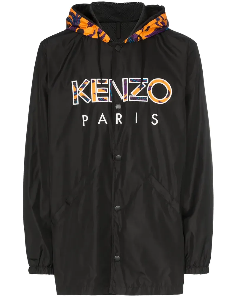 Kenzo Windbreaker mit Kapuze - Schwarz Schwarz