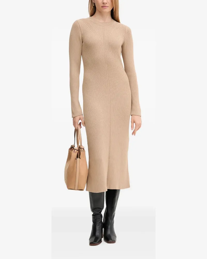 Barbour ribbed split midi dress - Nude Nude
