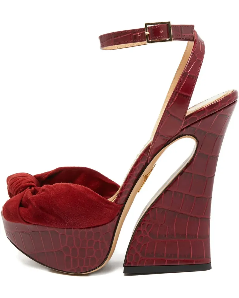 Charlotte Olympia Plateau-Sandalen mit Kroko-Effekt 140mm - Rot Rot
