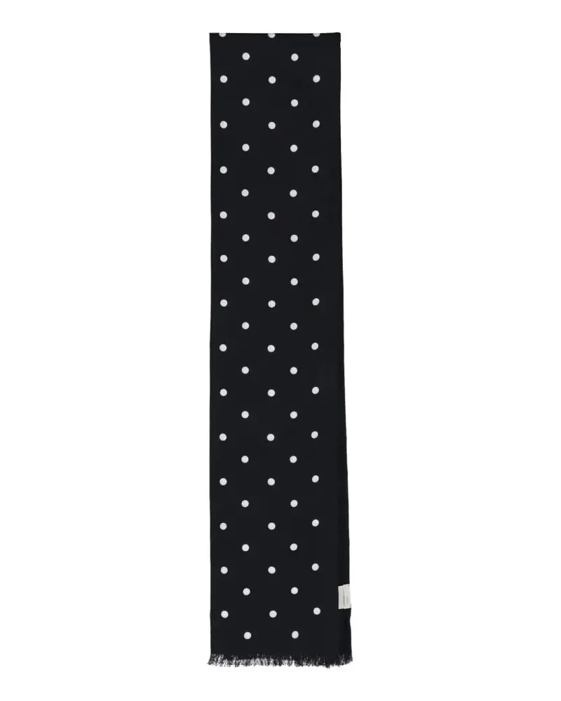 Destin Ausgefranster Schal mit Polka Dots - Schwarz Schwarz