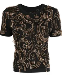 Cynthia Rowley T-Shirt mit Sicherheitsnadel Schwarz