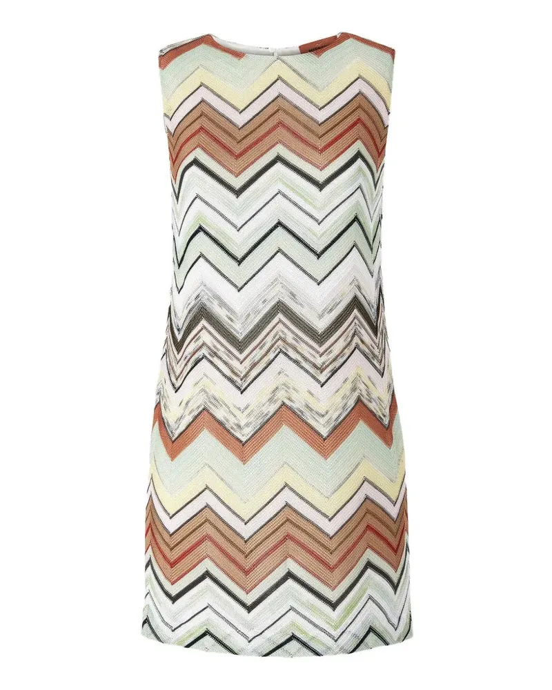Missoni sleeveless chevron-pattern mini dress - Nude Nude